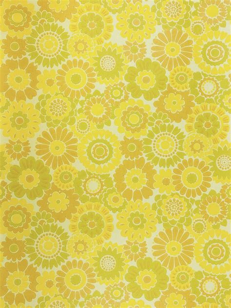 Vintage Wallpapers - Online Shop | Vintage Floral Wallpaper Yellow…