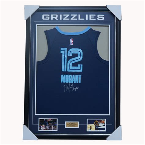 JA MORANT AUTOGRAPHED MEMPHIS GRIZZLIES NAVY BLUE NIKE SWINGMAN JERSEY ...