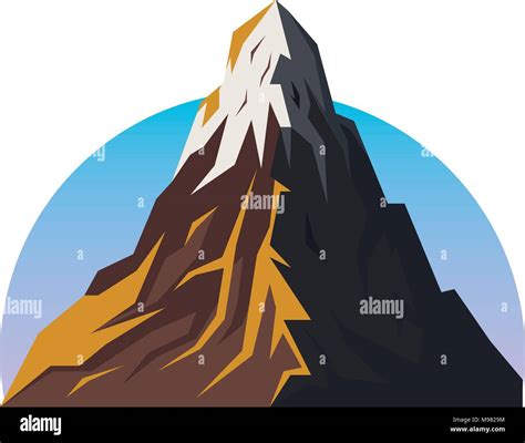 Mountain with the top snow capped, isolated vector emblem Stock Vector Image & Art - Alamy