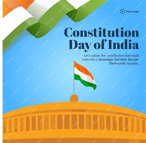 Premium Vector | Banner design of happy constitution day of india template