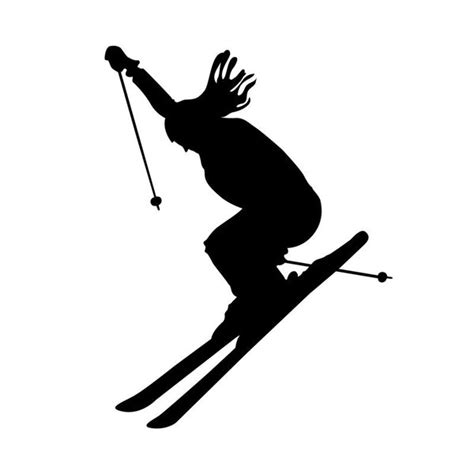 Skiing Sports Silhouette - Vinyl Wall Art Decal for Homes, Offices ...