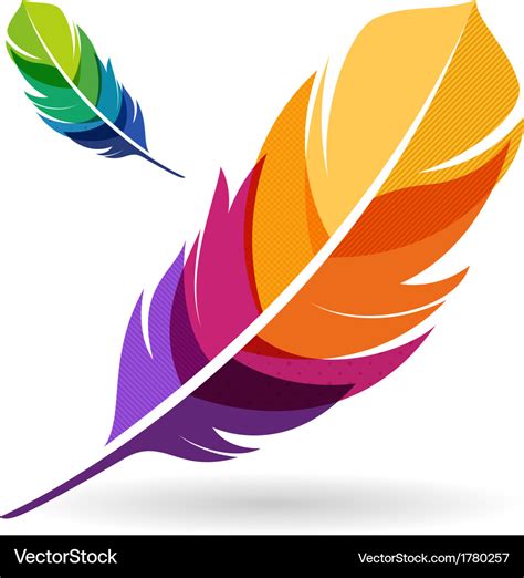 Colorful feather Royalty Free Vector Image - VectorStock