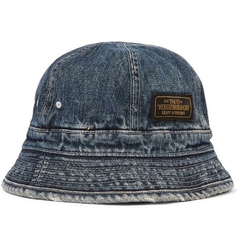 Neighborhood - Savage Distressed Denim Bucket Hat - Men - Blue | Hats for men, Bucket hat ...