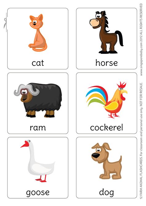 Farm+Animal+Flash+Cards+Printable | Animal flashcards, Flashcards ...