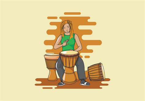 Djembe Musician Illustration 180598 Vector Art at Vecteezy