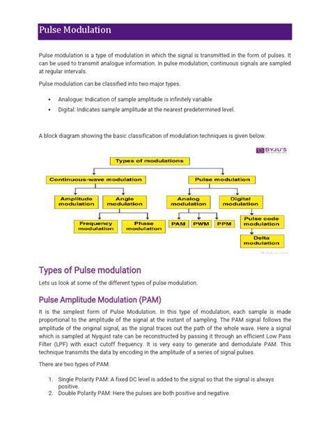 Pulse Modulation | PDF | Modulation | Electronics