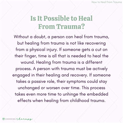 10 Tips on Healing From Trauma