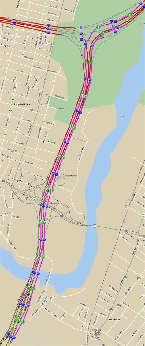 Map of the New Jersey Turnpike Northern Extention (I-95 via I-95 ...