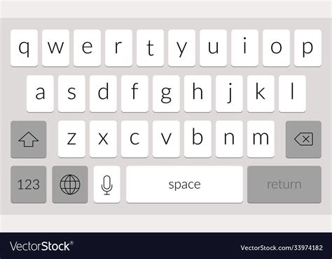 Mobile phone keyboard template qwerty smartphone Vector Image