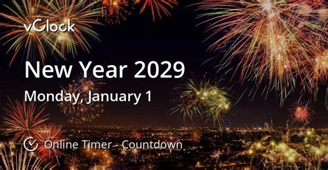 When is New Year 2029 - Countdown Timer Online - vClock