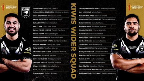 NZRL release Rugby League World Cup Wider Squad and Notable Kiwi ...