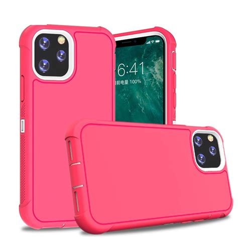 For Apple iPhone 11 Pro Max Slim Defender Shockproof Hybrid Case Cover Pink/White - Walmart.com