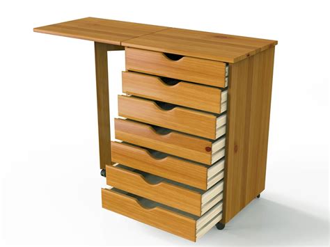 Mobile 7-Drawer Cabinet Sewing Table Office Desk Storage Organizer Solid Wood | eBay