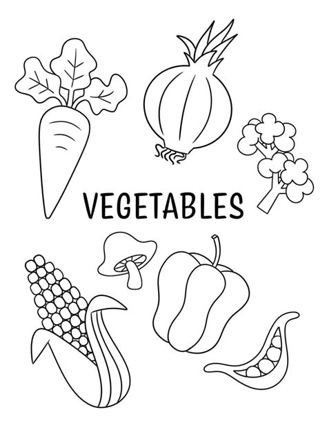 Free Vegetable and Fruit Coloring Pages for Kids ⋆ The Hollydog Blog