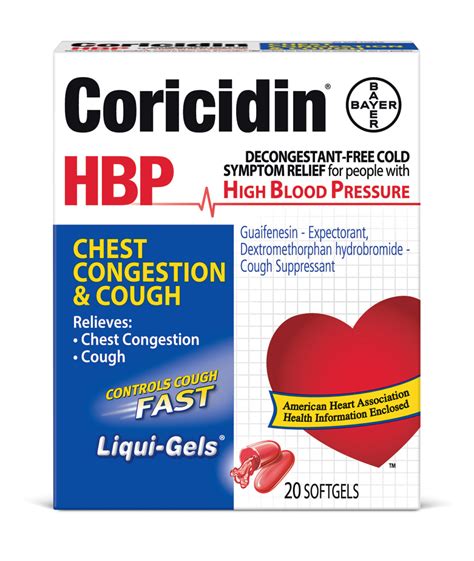 Coricidin HBP, Chest Congestion & Cough Liquid Gels, 20 CT - Walmart.com - Walmart.com