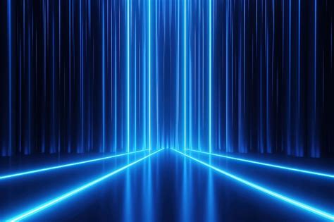 Premium Photo | 3d render abstract blue neon background glowing ...