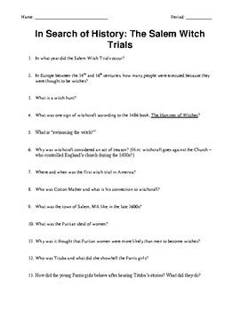 The Crucible - Salem Witch Trial Movie Notes by Curriculum By Design