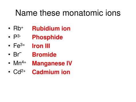 PPT - Monatomic Ions PowerPoint Presentation, free download - ID:3112818