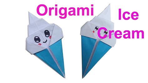 Origami Ice Cream Cone Tutorial - Easy for Beginners!Easy origami paper CUTE ICE CREAM you must ...