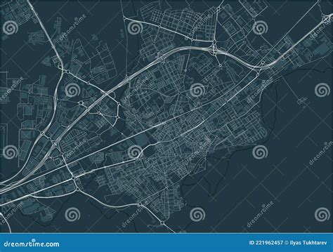 Map of the City of Alcala De Henares, Spain Stock Illustration - Illustration of monochrome ...