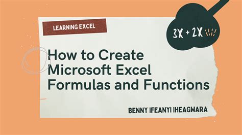 Microsoft Excel Tutorial – How to Create Formulas and Functions