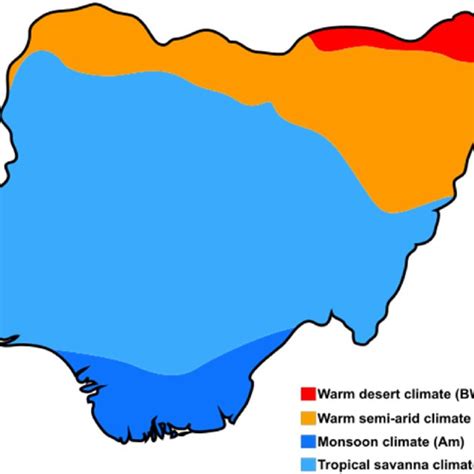 Köppen climate classification of Nigeria [41]. | Download Scientific ...