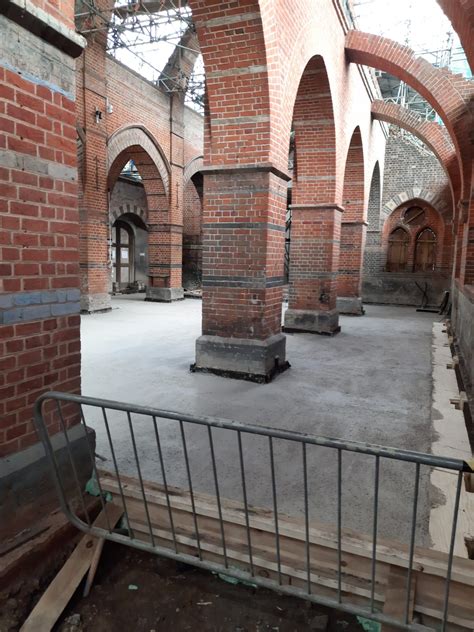 All Saints Church, Fleet. Rebuilding the church after the awful fire with slab limecrete floor ...