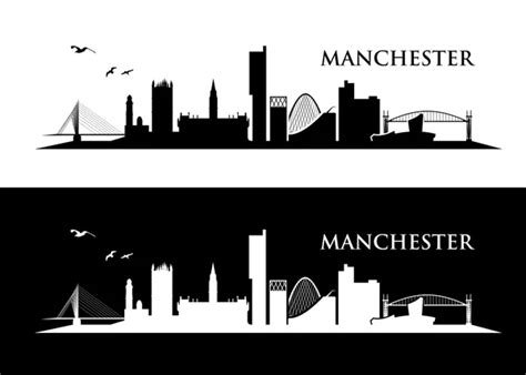 Manchester City skyline silhouette — Stock Vector © I.Petrovic #89531334