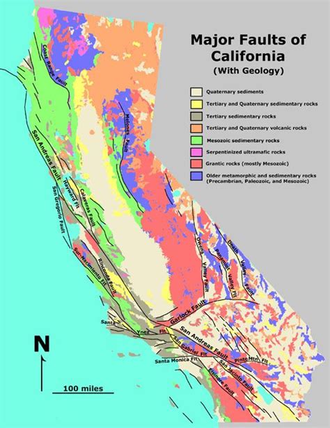 California faults and geology | Geology, California map, Map