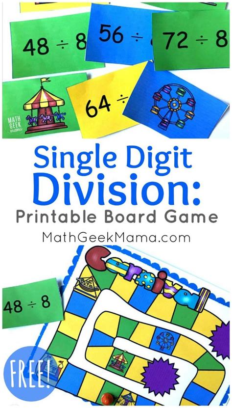 {FREE} Single Digit Division Game for Grades 3-5 | Division games, Easy math games, Math division