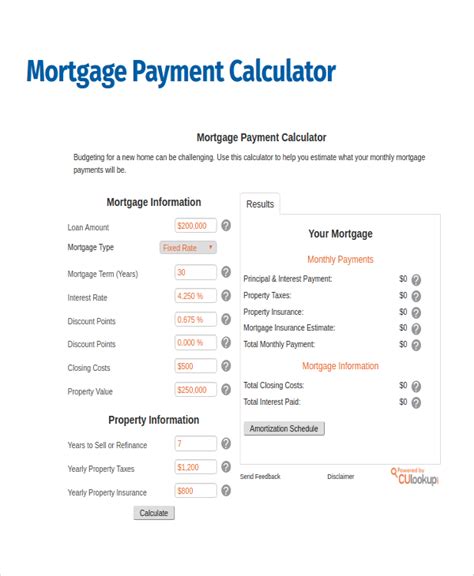 FREE 6+ Payment Calculator Mortgage Samples in PDF | Excel