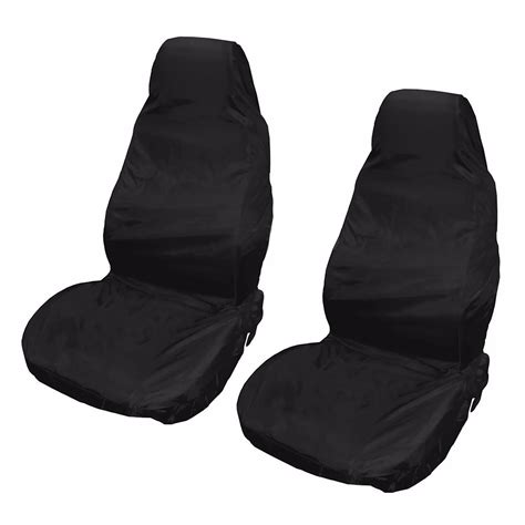 New 2x Universal Waterproof Nylon Front Car Van Seat Covers Protectors Black Pair-in Automobiles ...