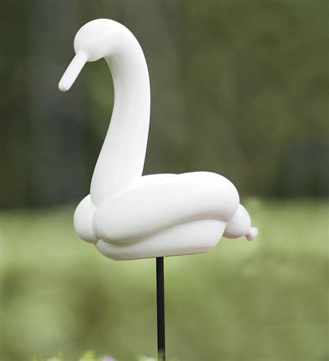 Balloon Animal Swan Resin Garden Stake | PlowHearth