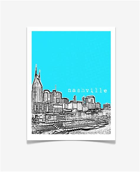 Nashville Poster Fine Art Print Tennessee City Skyline | Etsy