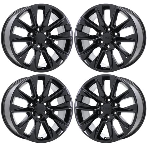 CHEVROLET SILVERADO 1500 2019 - 2023 GLOSS BLACK Factory OEM Wheels Rims (Not Replicas) (W ...