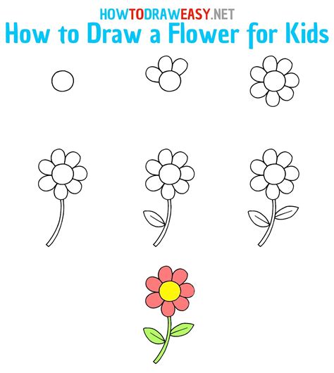 Simple Flower Drawings Step By Step