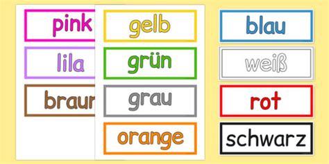 Colours Vocabulary Cards German (teacher made)