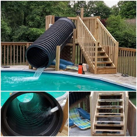 DIY above ground pool slide | Above ground pool slide, Above ground ...