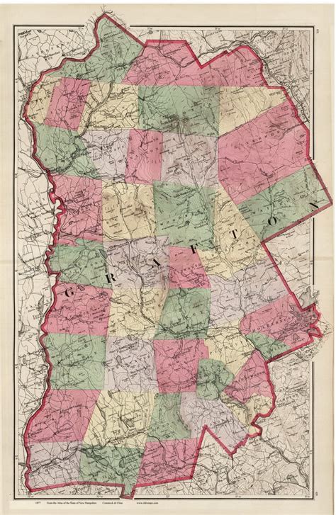 Grafton County, New Hampshire 1877 Old Map Reprint - Comstock & Cline State Atlas - OLD MAPS