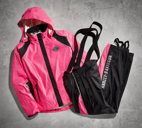 Pink Hi-Vis Packable Rain Suit | Harley, Harley davidson, Harley davidson clothing