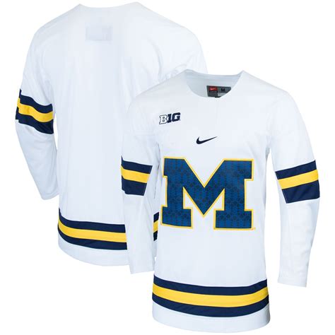 Nike Michigan Wolverines White Replica College Hockey Jersey