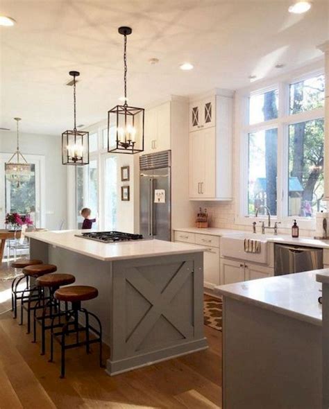 65 CONTEMPORARY FARMHOUSE KITCHEN LIGHTING DECOR IDEAS AND REMODEL | Modern farmhouse kitchens ...