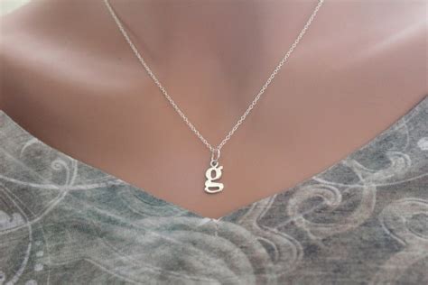 Sterling Silver Lowercase G Initial Charm Necklace G Initial | Etsy