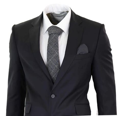 Mens Classic Plain Black Formal 2-Piece Suit: Buy Online - Happy Gentleman United States