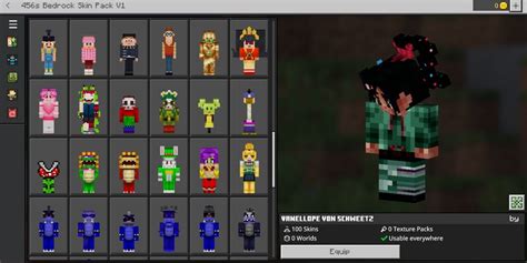 45625w's Bedrock Skin Pack V1.2 Minecraft Mod