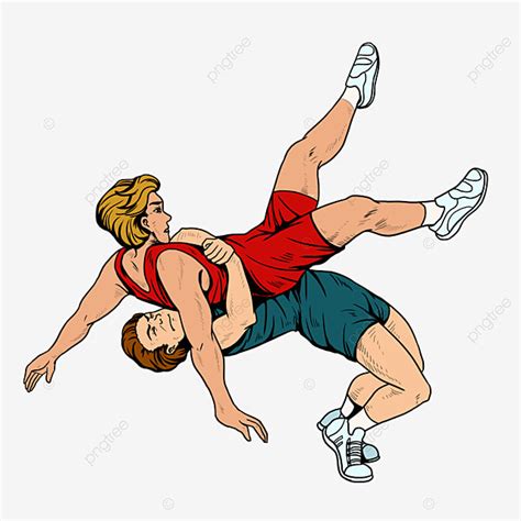 Men's Wrestling Cartone, Wrestling, Gli Uomini, Cartone Animato File PNG e PSD per download gratuito