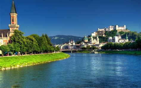 Salzach River Salzburg wallpaper | nature and landscape | Wallpaper Better