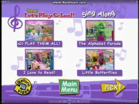 Barney:Let's Play School 2009 DVD Menu Walkthrough - YouTube