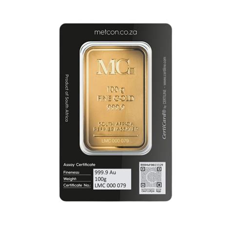 100g Gold MetCon Minted Bar (Out of Africa) – SA Bullion