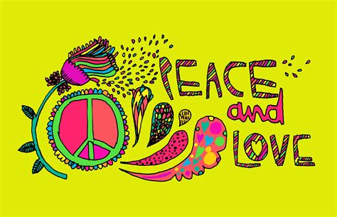 Download Hippie Peace And Love Poster Wallpaper | Wallpapers.com